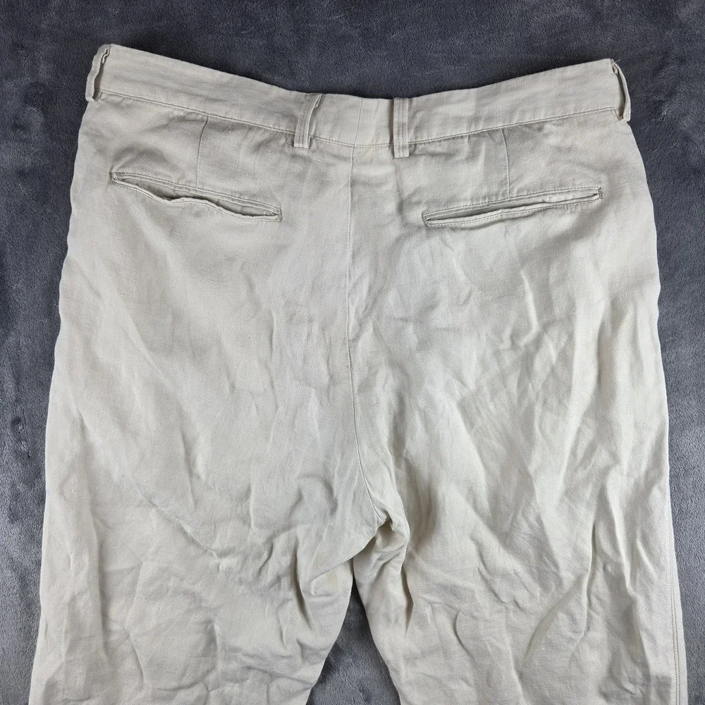 Tommy Bahama Silk Linen Blend Khaki Pants Men's 34x30(35x28) Flat Front Hawaiian
